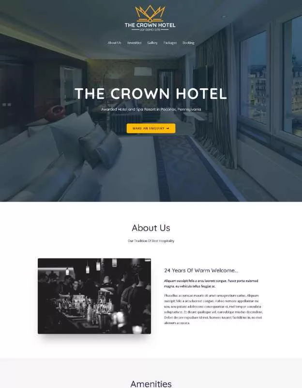hotel website design demo