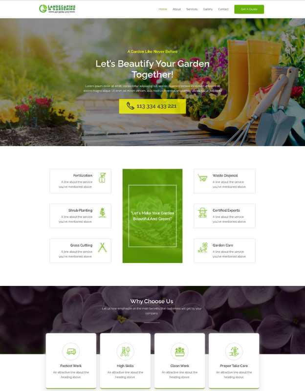 landscaping and gardening website design demo