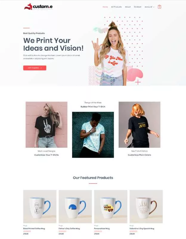 print on demand online store website design demo