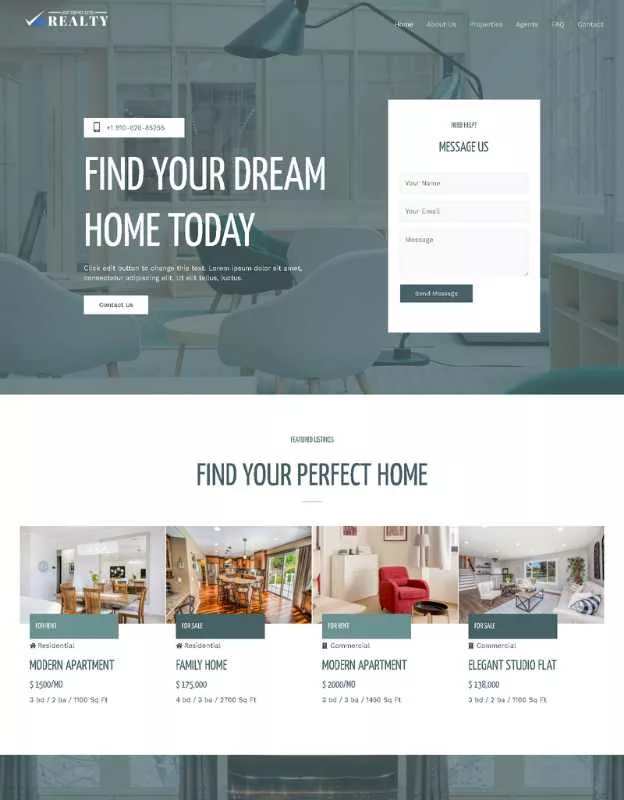 real estate website design demo