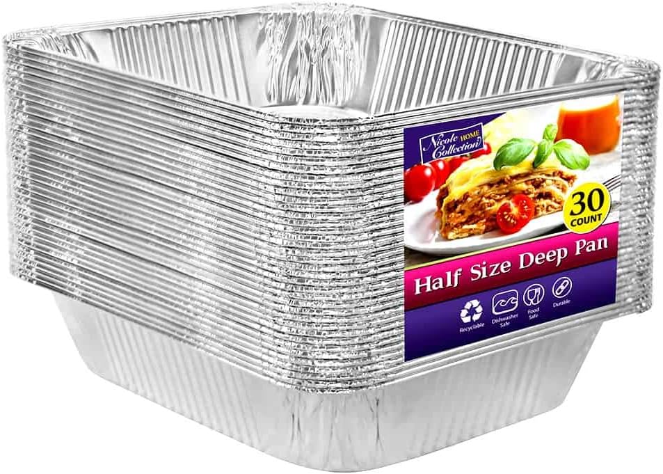 Aluminum Pans Half Size, 9X13, Extra Heavy Duty