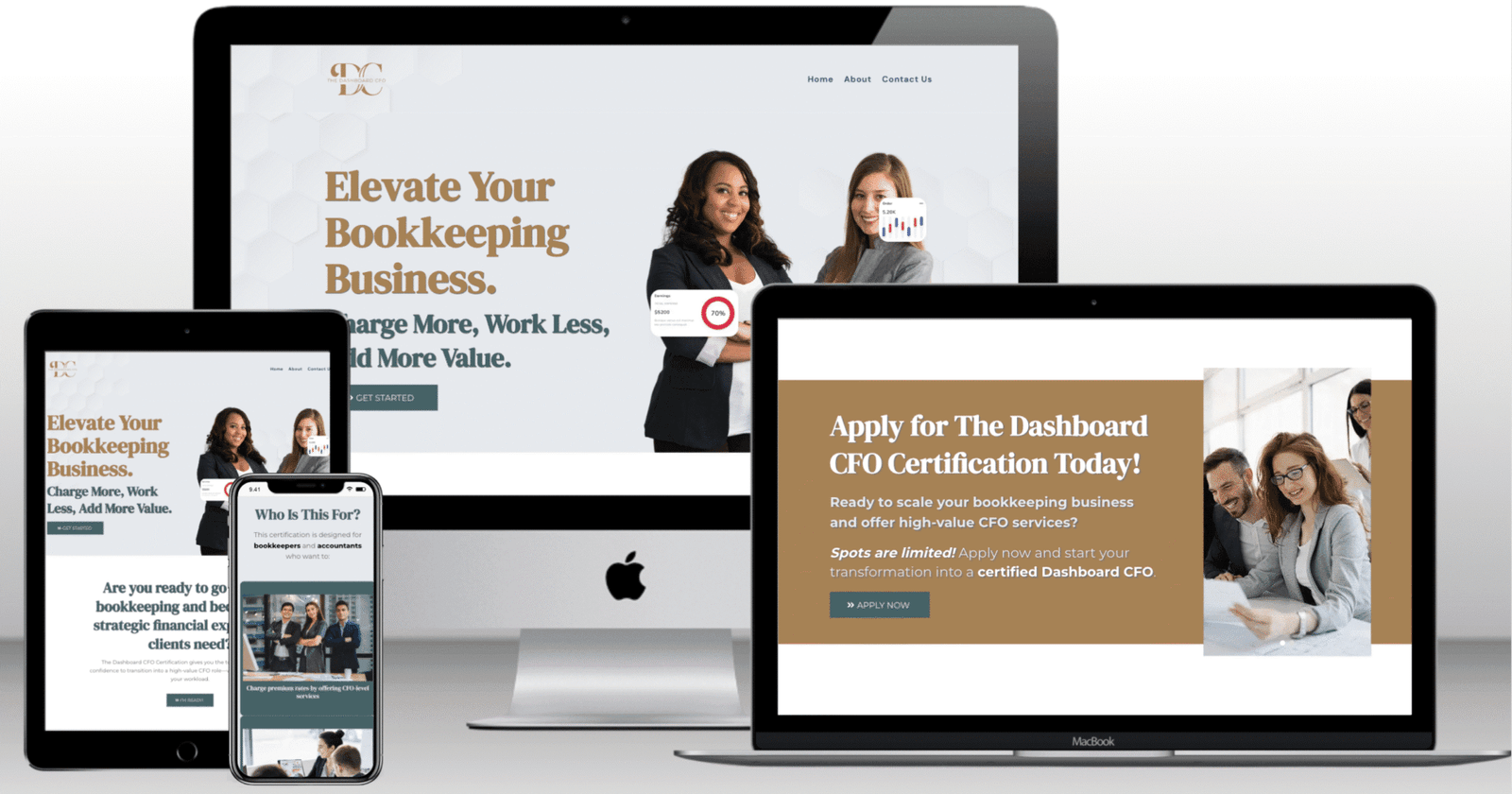 landing page for a CFO course
