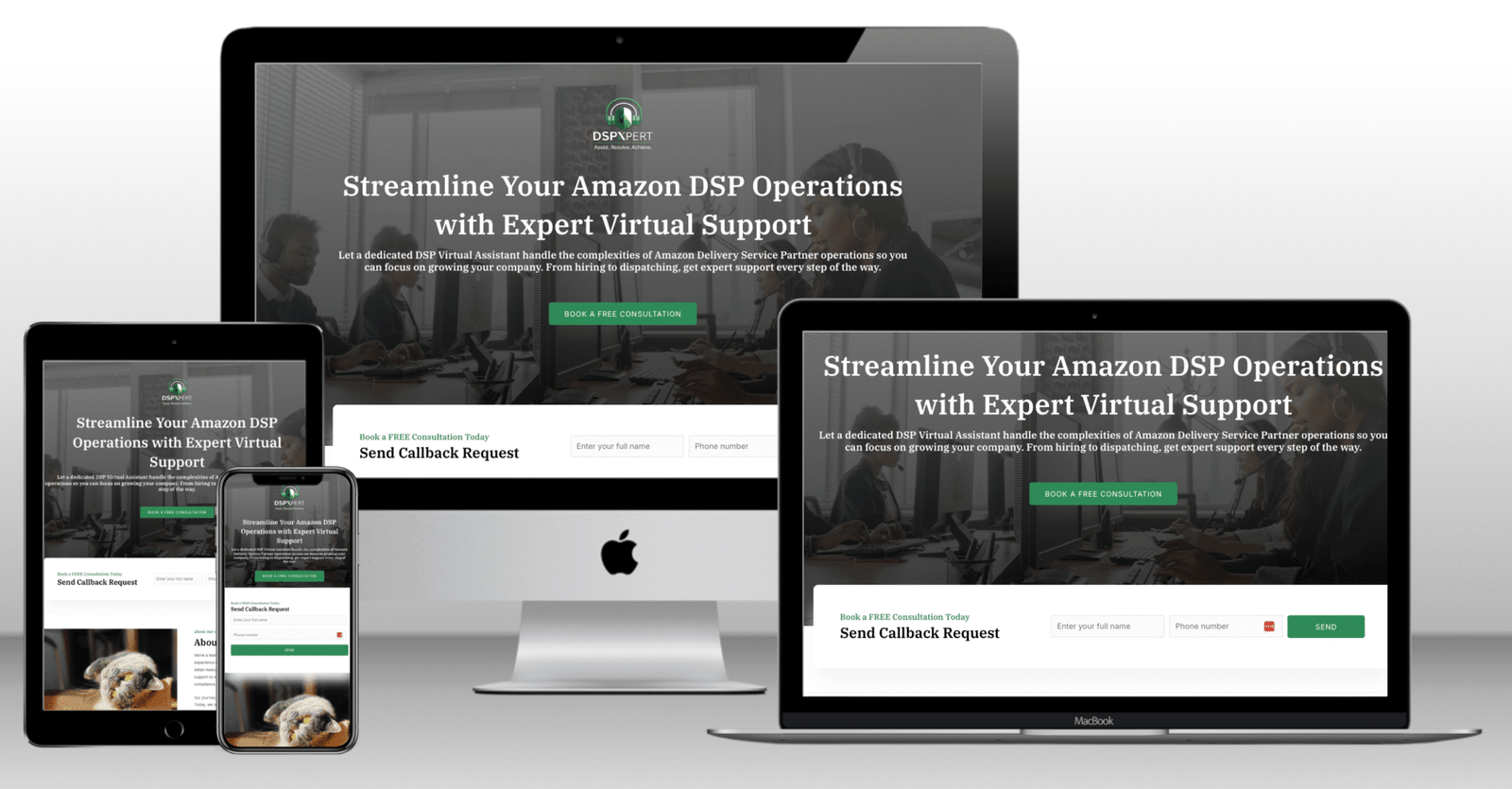DSPxpert website screenshot mockup
